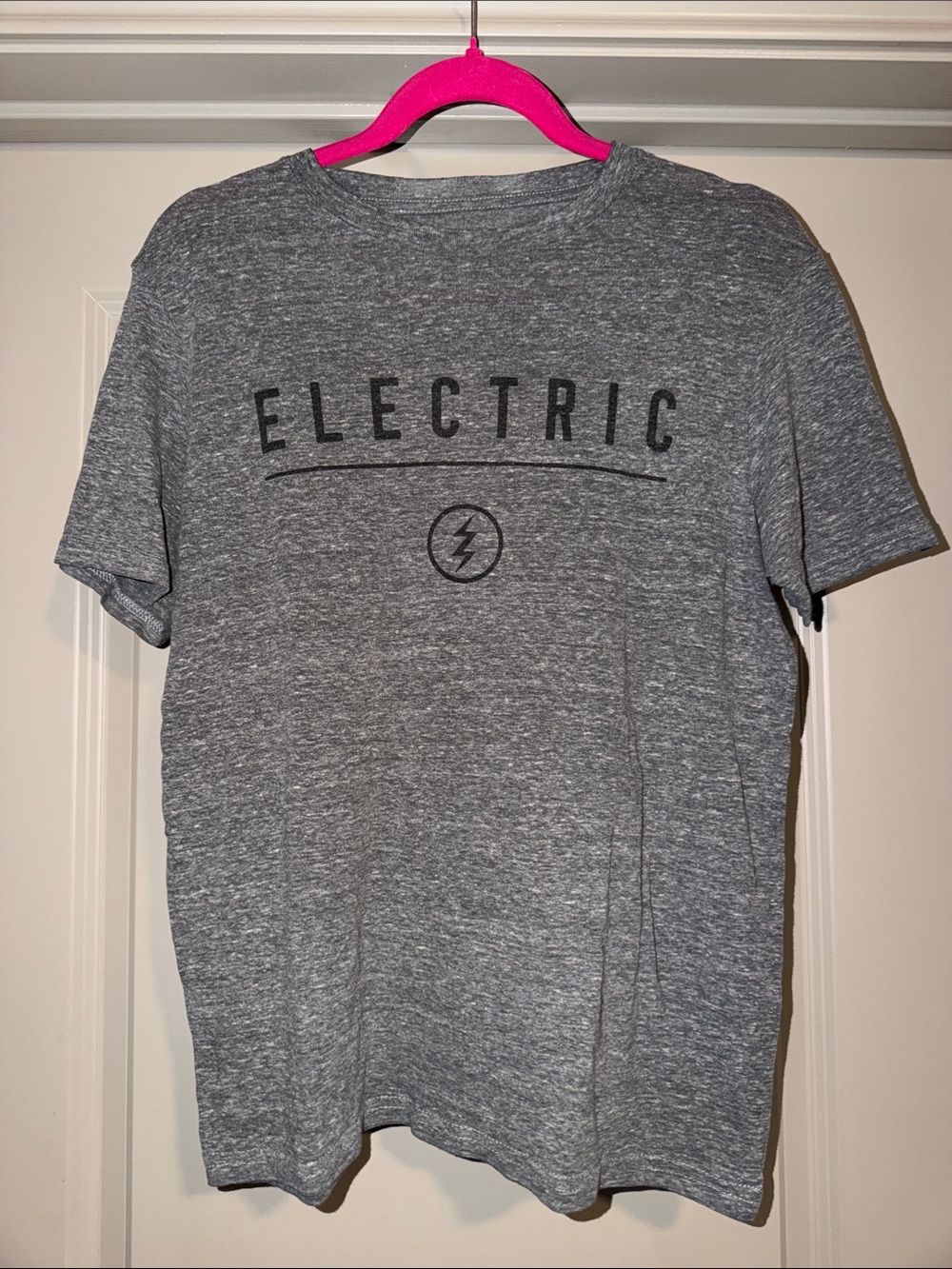 Electric Family Gray Heather Short Sleeve Tee with Black Logo